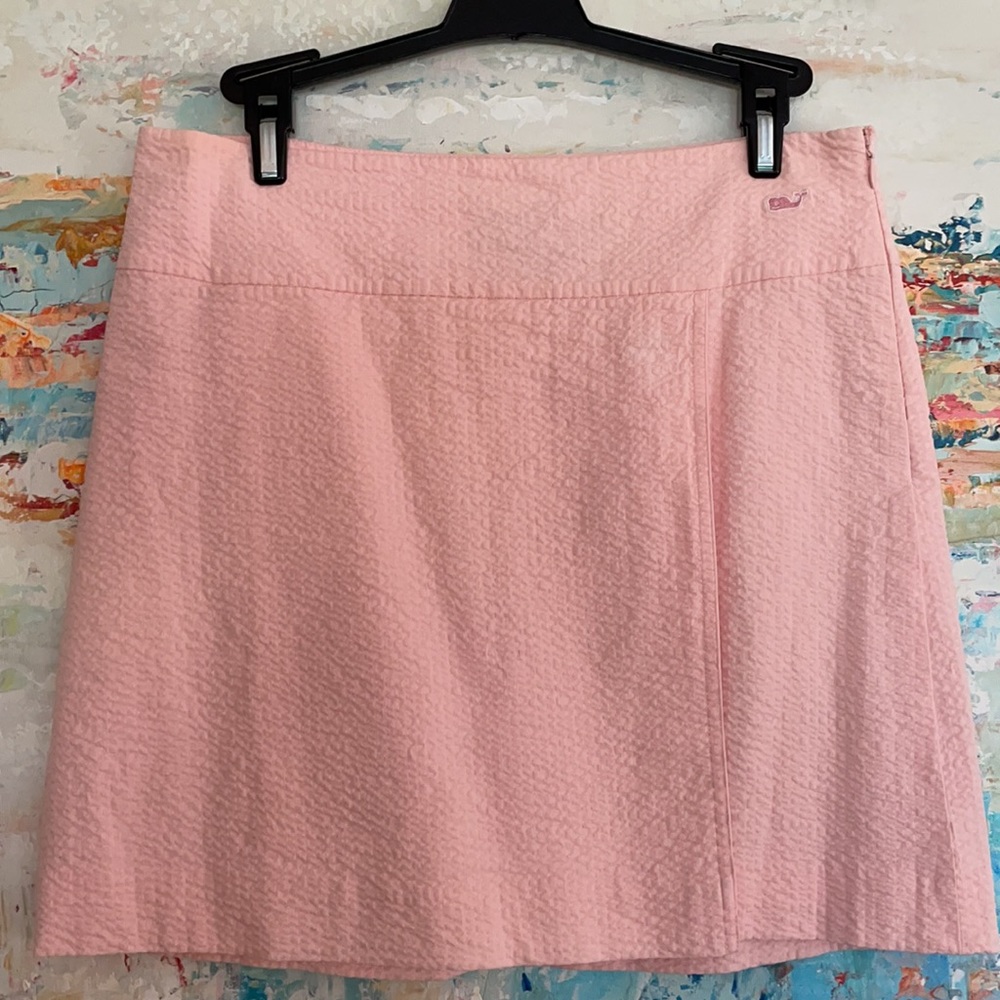 Vineyard Vines Pink Seersucker Wrap Skirt Sz 6 EC!